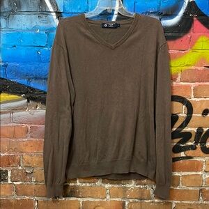 J.CREW-men’s light brown cotton blend long sleeve v-neck pullover sweater